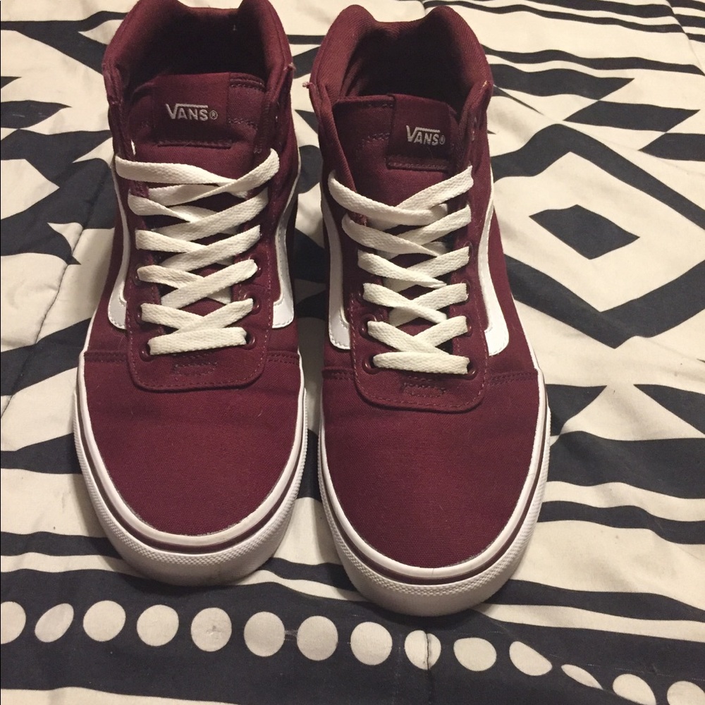 Maroon Vans.